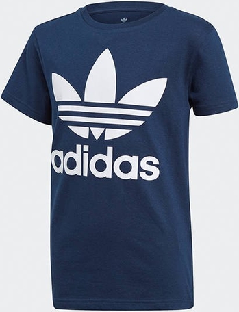 Granatowa koszulka dziecięca Adidas Originals z bawełny z krótkim rękawem