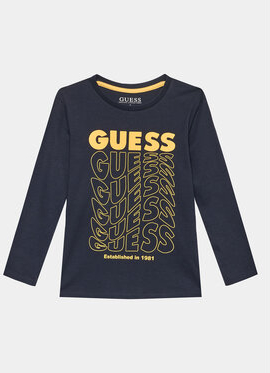 Granatowa koszulka dziecięca Guess z długim rękawem dla chłopców