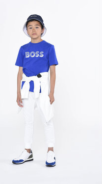 Granatowa koszulka dziecięca Hugo Boss