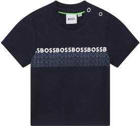 Granatowa koszulka dziecięca Hugo Boss dla chłopców
