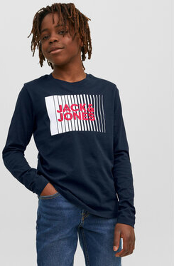 Granatowa koszulka dziecięca Jack&jones Junior dla chłopców