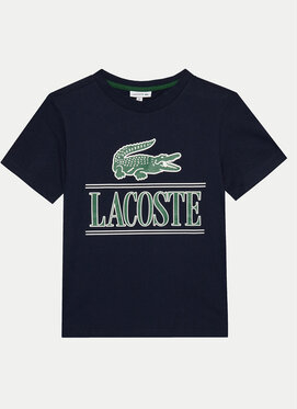 Granatowa koszulka dziecięca Lacoste dla chłopców z krótkim rękawem