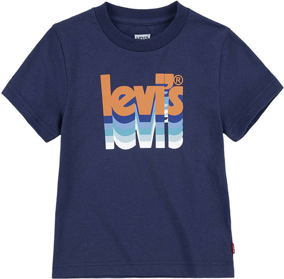 Granatowa koszulka dziecięca Levis dla chłopców z bawełny