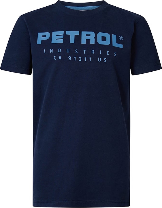 Granatowa koszulka dziecięca Petrol dla chłopców z bawełny