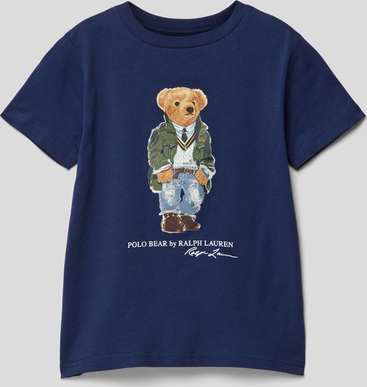 Granatowa koszulka dziecięca POLO RALPH LAUREN z bawełny
