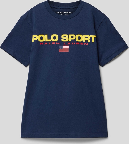 Granatowa koszulka dziecięca Polo Sport z bawełny