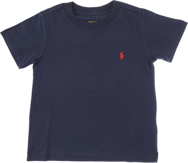Granatowa koszulka dziecięca Ralph Lauren z krótkim rękawem z bawełny