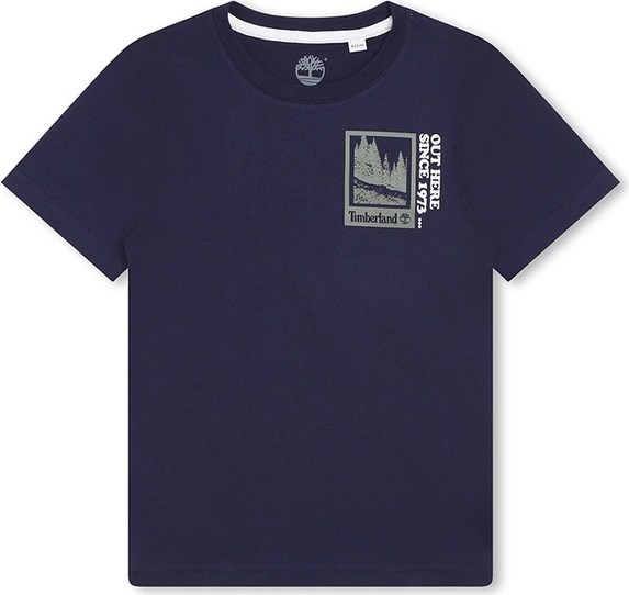 Granatowa koszulka dziecięca Timberland dla chłopców z bawełny