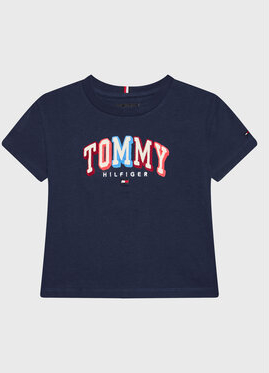 Granatowa koszulka dziecięca Tommy Hilfiger dla chłopców