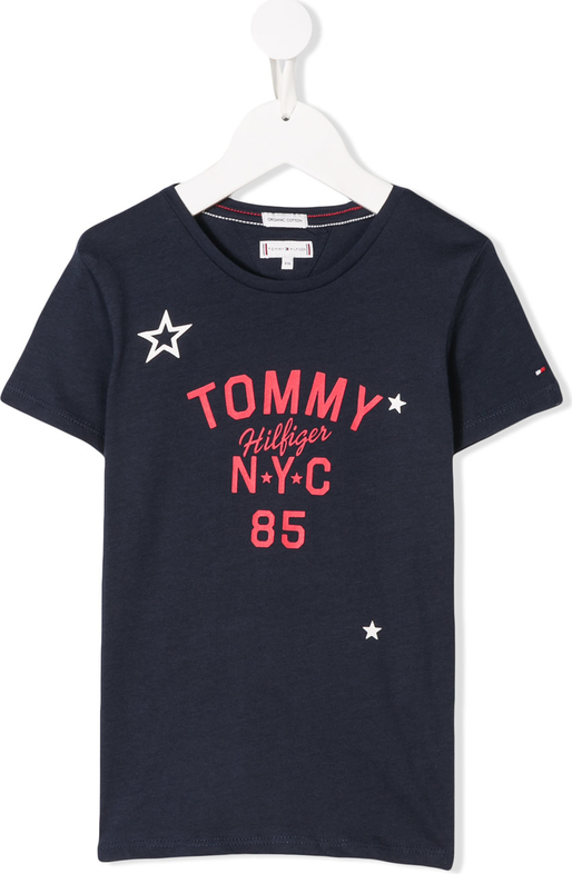 Granatowa koszulka dziecięca Tommy Hilfiger Junior z bawełny