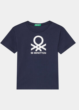 Granatowa koszulka dziecięca United Colors Of Benetton z krótkim rękawem
