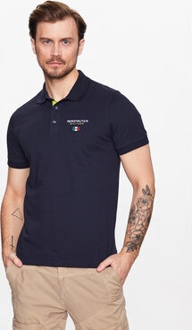 Granatowa koszulka polo Aeronautica Militare w stylu casual