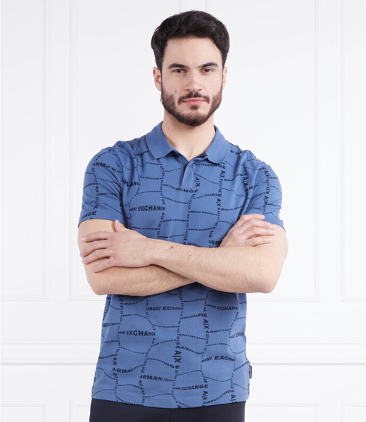 Granatowa koszulka polo Armani Exchange w stylu casual