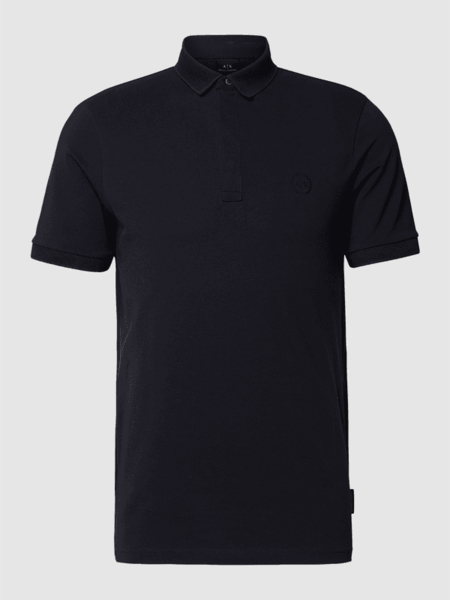 Granatowa koszulka polo Armani Exchange w stylu casual z krótkim rękawem