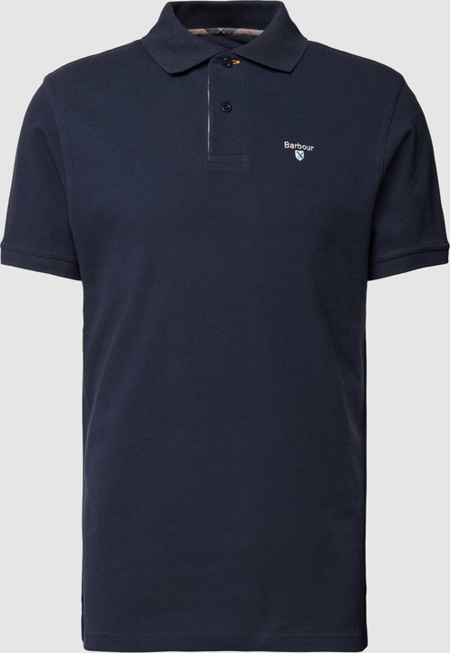 Granatowa koszulka polo Barbour z krótkim rękawem w stylu casual