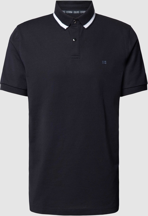 Granatowa koszulka polo Christian Berg w stylu casual z krótkim rękawem