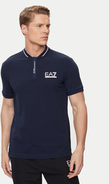 Granatowa koszulka polo Emporio Armani z krótkim rękawem w stylu casual