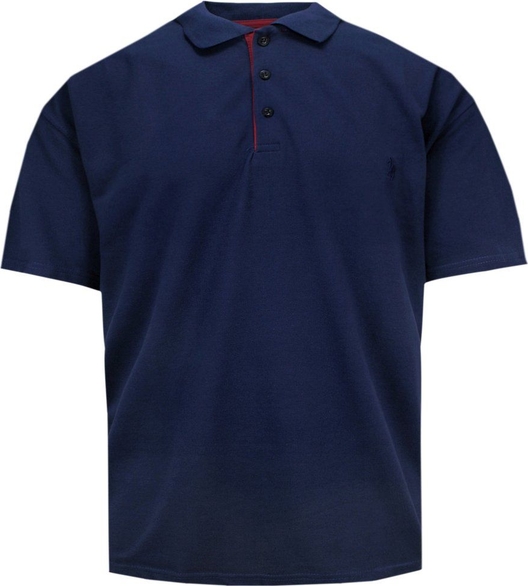 Granatowa koszulka polo Expoman z bawełny