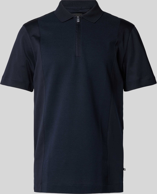 Granatowa koszulka polo Hugo Boss z krótkim rękawem z bawełny w stylu casual