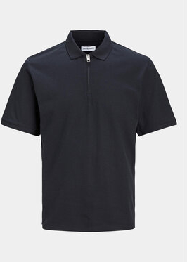 Granatowa koszulka polo Jack & Jones z krótkim rękawem w stylu casual