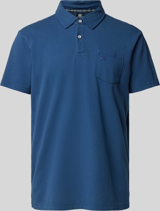 Granatowa koszulka polo Lerros w stylu casual z krótkim rękawem