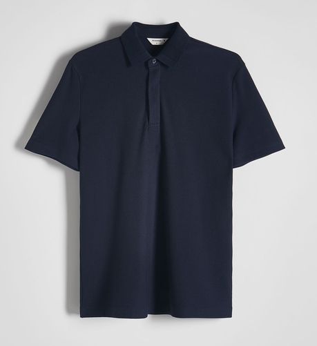 Granatowa koszulka polo Reserved z krótkim rękawem w stylu casual