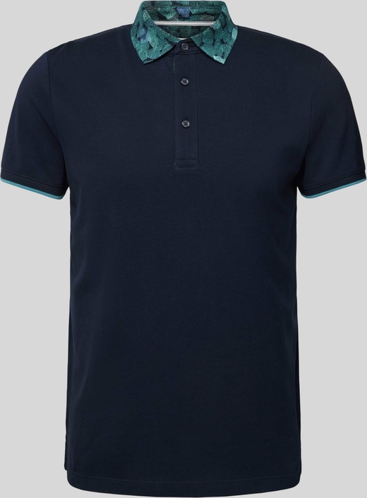Granatowa koszulka polo S.Oliver z bawełny w stylu casual