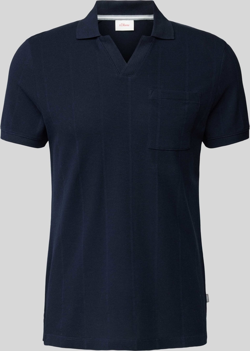 Granatowa koszulka polo S.Oliver z krótkim rękawem w stylu casual