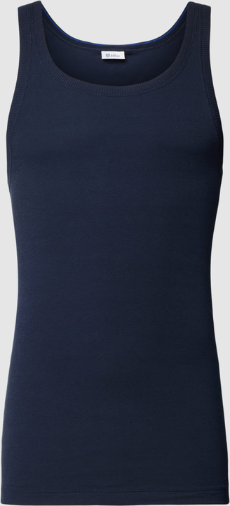 Granatowa koszulka Schiesser w stylu casual z krótkim rękawem z bawełny