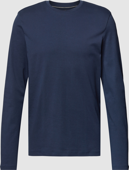 Granatowa koszulka z długim rękawem Christian Berg z bawełny w stylu casual