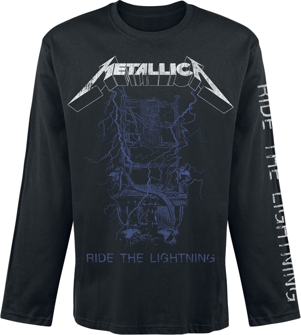 Granatowa koszulka z długim rękawem Metallica z bawełny w stylu casual