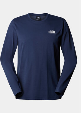 Granatowa koszulka z długim rękawem The North Face z długim rękawem w sportowym stylu