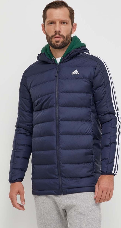 Granatowa kurtka Adidas krótka w sportowym stylu