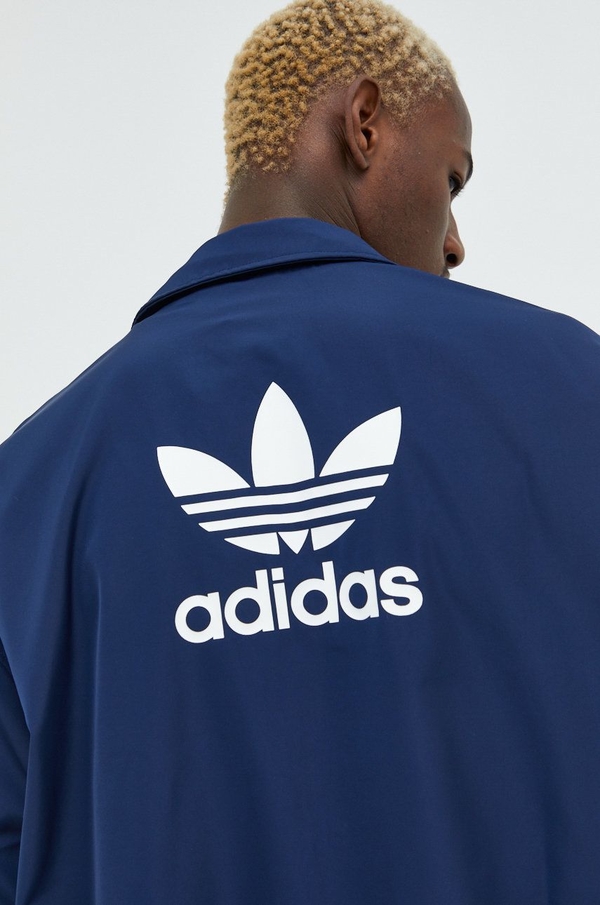 Granatowa kurtka Adidas Originals krótka w sportowym stylu