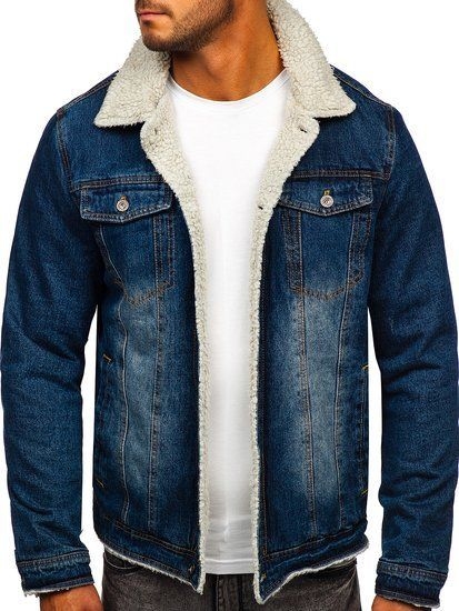 Granatowa kurtka Denley z jeansu w młodzieżowym stylu
