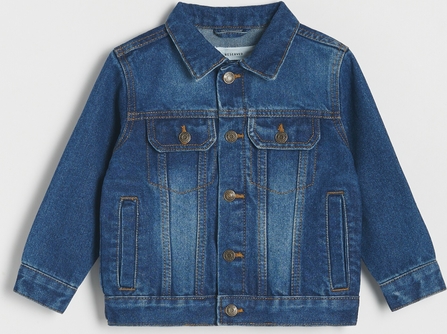 Granatowa kurtka dziecięca Reserved z jeansu