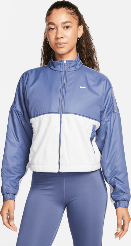 Granatowa kurtka Nike w sportowym stylu przejściowa z tkaniny