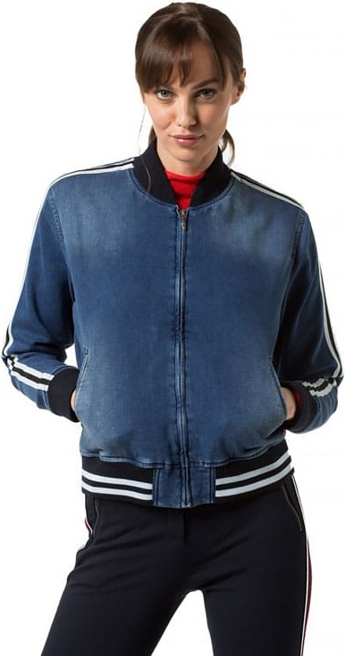 Granatowa kurtka Pepe Jeans w młodzieżowym stylu krótka