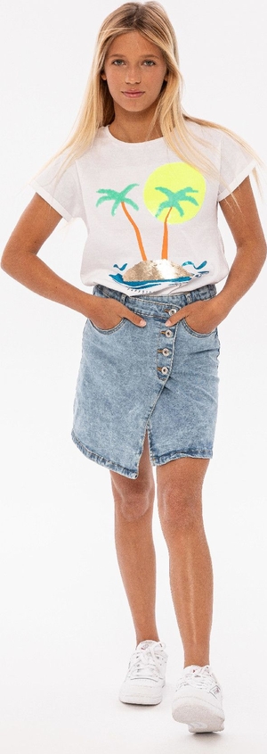 Granatowa spódniczka dziewczęca Minoti z jeansu