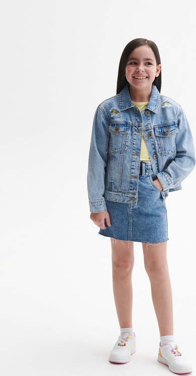 Granatowa spódniczka dziewczęca Reserved z jeansu