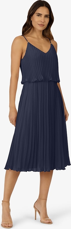 Granatowa sukienka Apart midi z dekoltem w kształcie litery v
