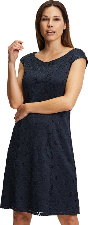 Granatowa sukienka Betty Barclay mini z okrągłym dekoltem