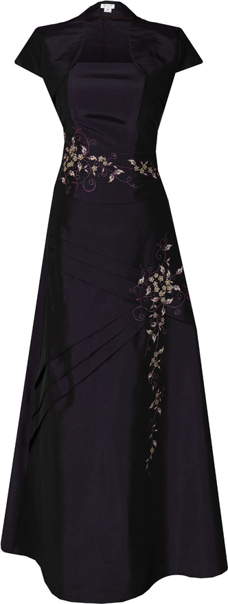 Granatowa sukienka Fokus maxi z krótkim rękawem