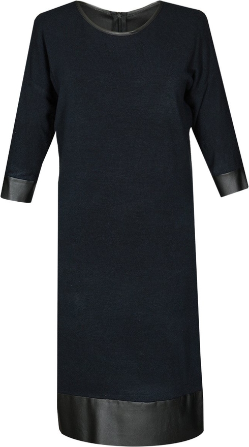 Granatowa sukienka Fokus midi w stylu casual