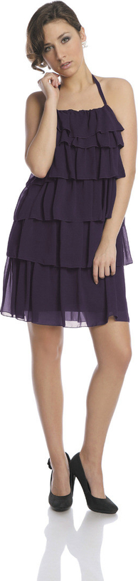Granatowa sukienka Fokus mini z szyfonu