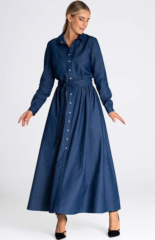 Granatowa sukienka Fokus w stylu casual