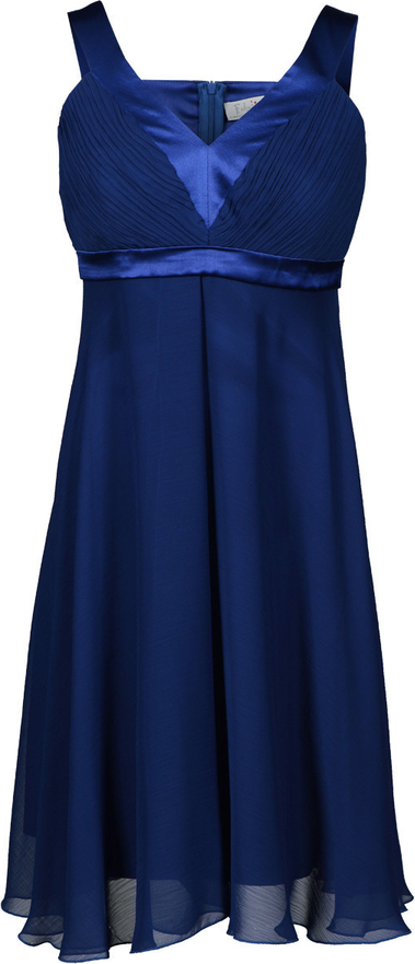 Granatowa sukienka Fokus z szyfonu rozkloszowana