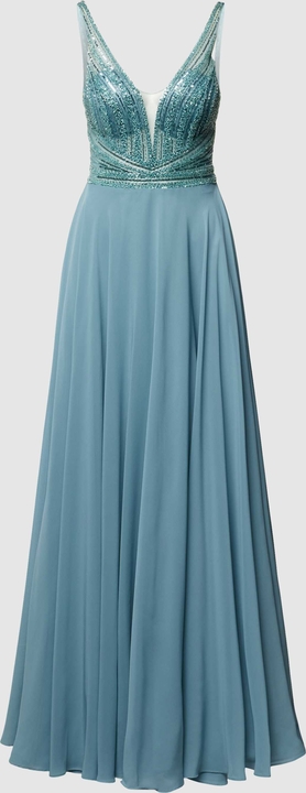 Granatowa sukienka Hey Kyla z dekoltem w kształcie litery v rozkloszowana