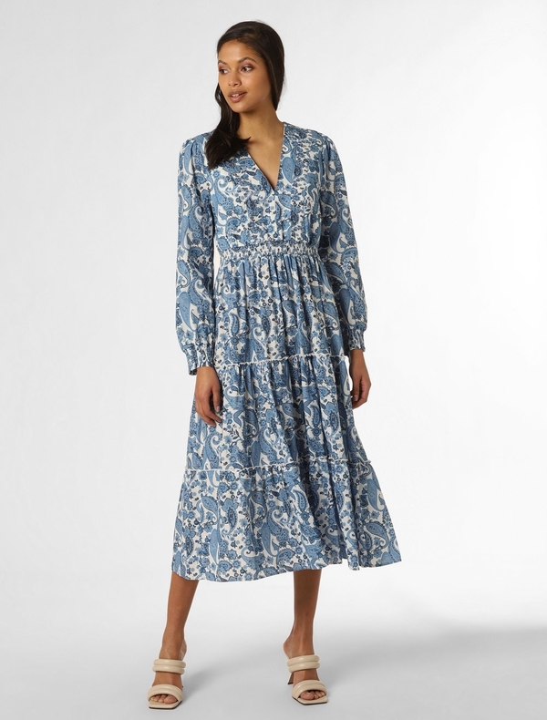 Granatowa sukienka Marie Lund midi z bawełny w stylu casual
