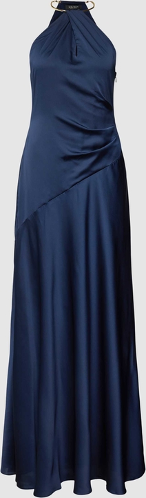 Granatowa sukienka Ralph Lauren z satyny